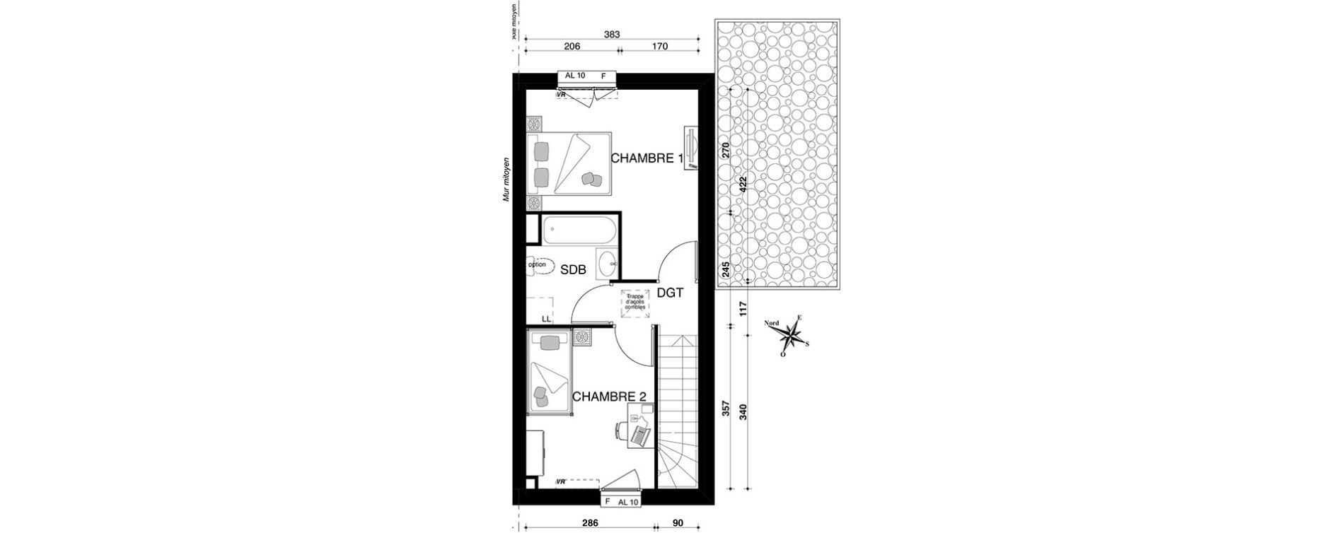 Maison T3 de 60,65 m2 &agrave; Metz Borny