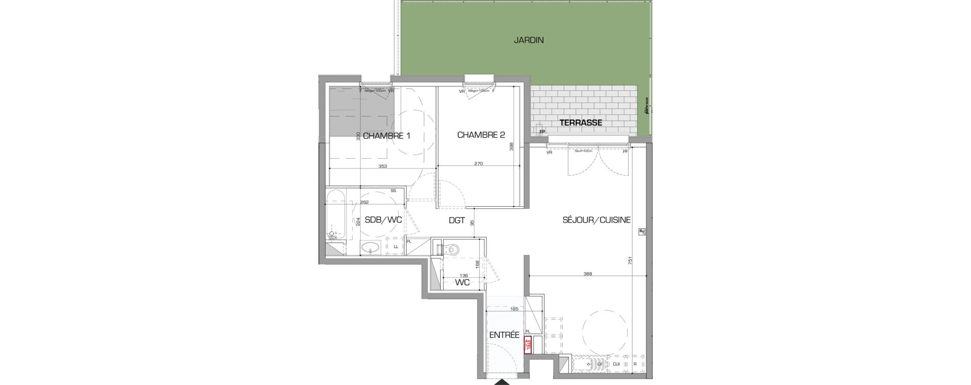 Appartement T3 de 69,02 m2 &agrave; Metz Planti&egrave;res - queuleu