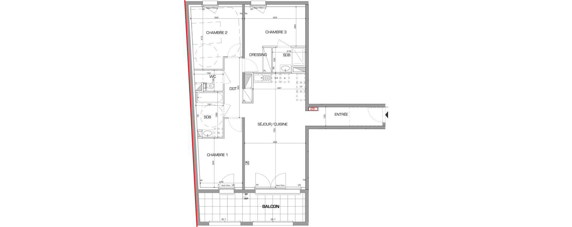 Appartement T4 de 88,31 m2 &agrave; Metz Planti&egrave;res - queuleu