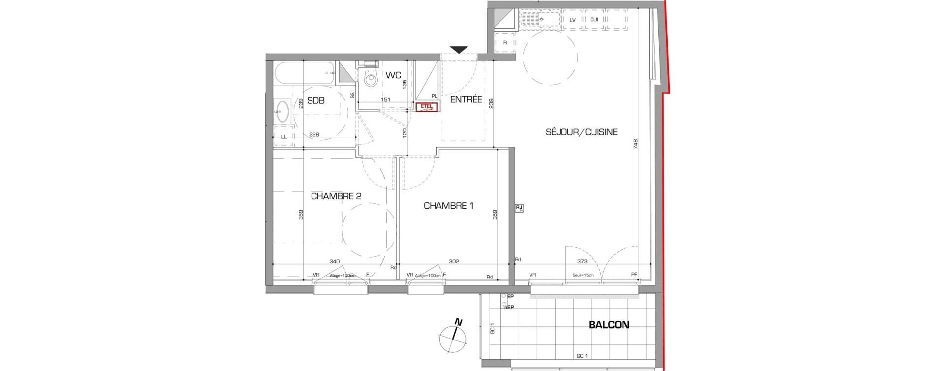 Appartement T3 de 65,90 m2 &agrave; Metz Planti&egrave;res - queuleu