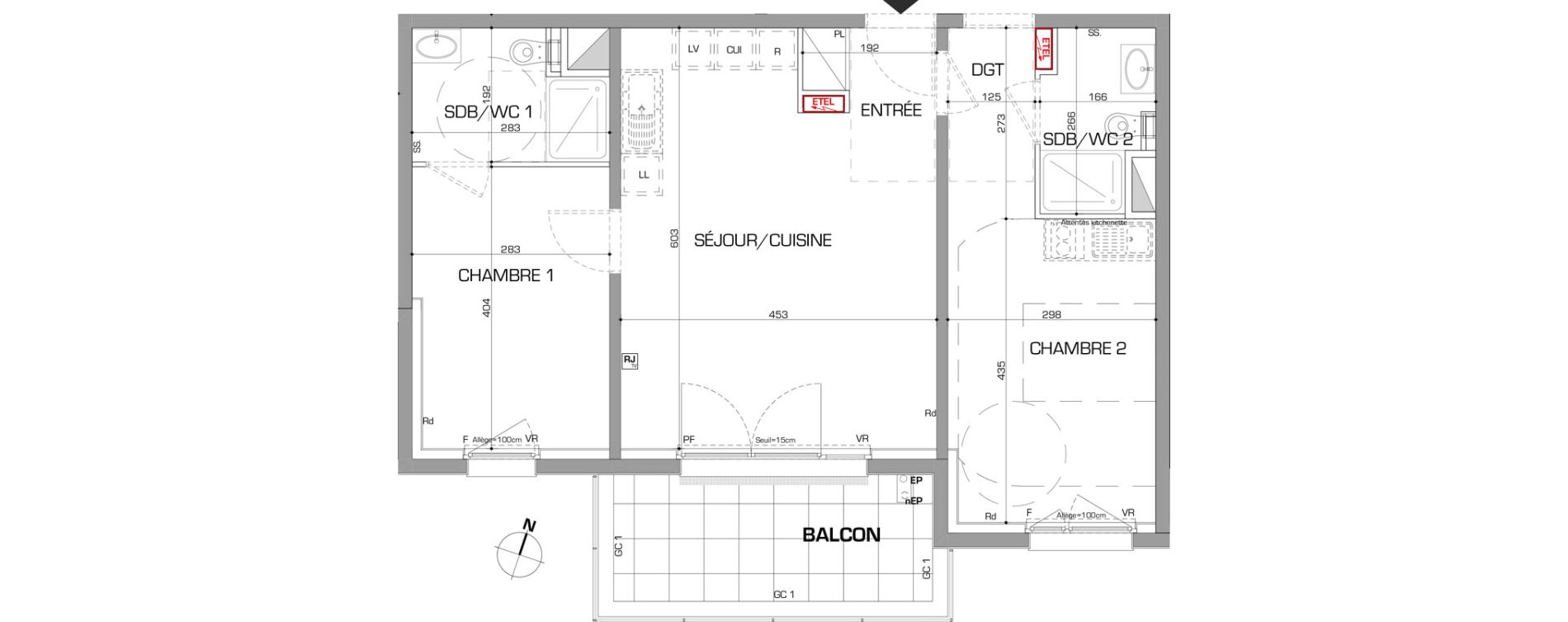 Appartement T3 de 62,85 m2 &agrave; Metz Planti&egrave;res - queuleu