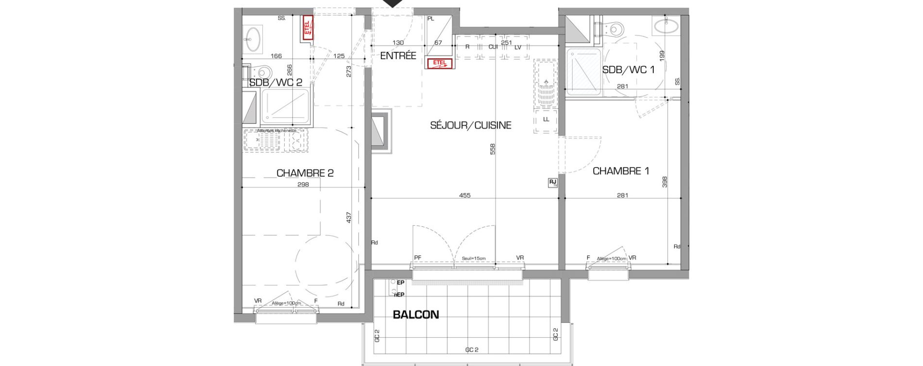 Appartement T3 de 61,57 m2 &agrave; Metz Planti&egrave;res - queuleu