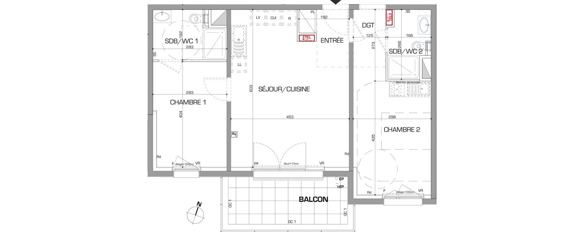 Appartement T3 de 62,85 m2 &agrave; Metz Planti&egrave;res - queuleu