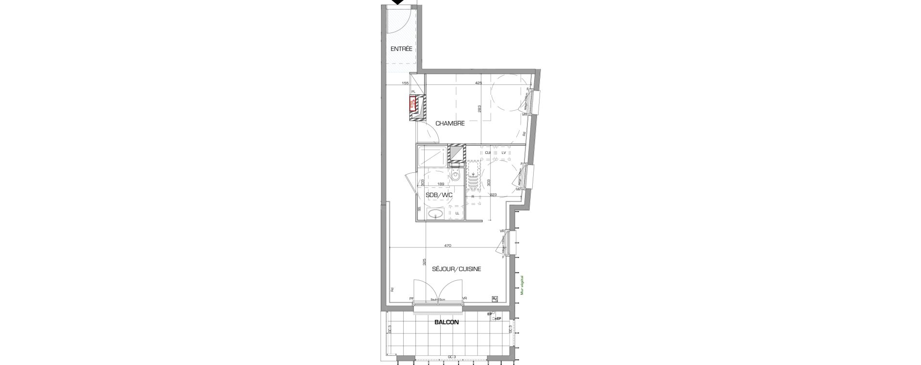 Appartement T2 de 49,37 m2 &agrave; Metz Planti&egrave;res - queuleu