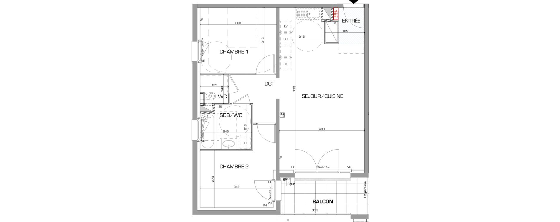 Appartement T3 de 64,40 m2 &agrave; Metz Planti&egrave;res - queuleu