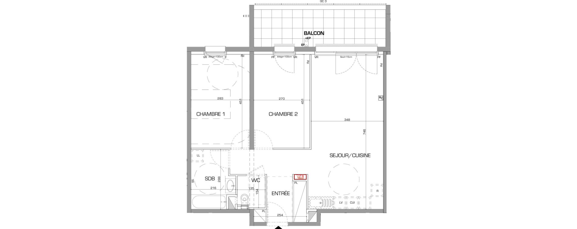Appartement T3 de 67,94 m2 &agrave; Metz Planti&egrave;res - queuleu
