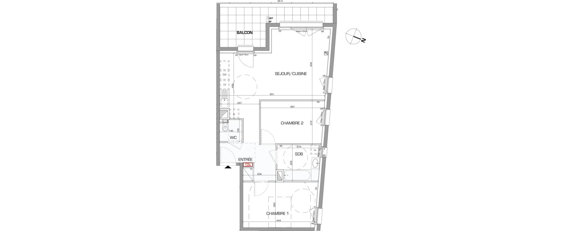 Appartement T3 de 65,59 m2 &agrave; Metz Planti&egrave;res - queuleu