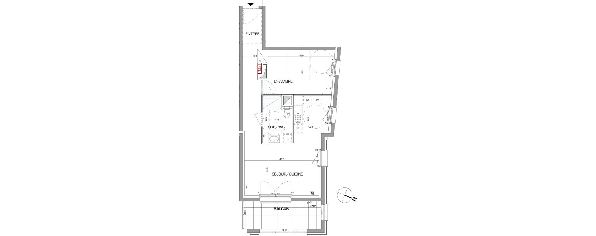 Appartement T2 de 49,29 m2 &agrave; Metz Planti&egrave;res - queuleu
