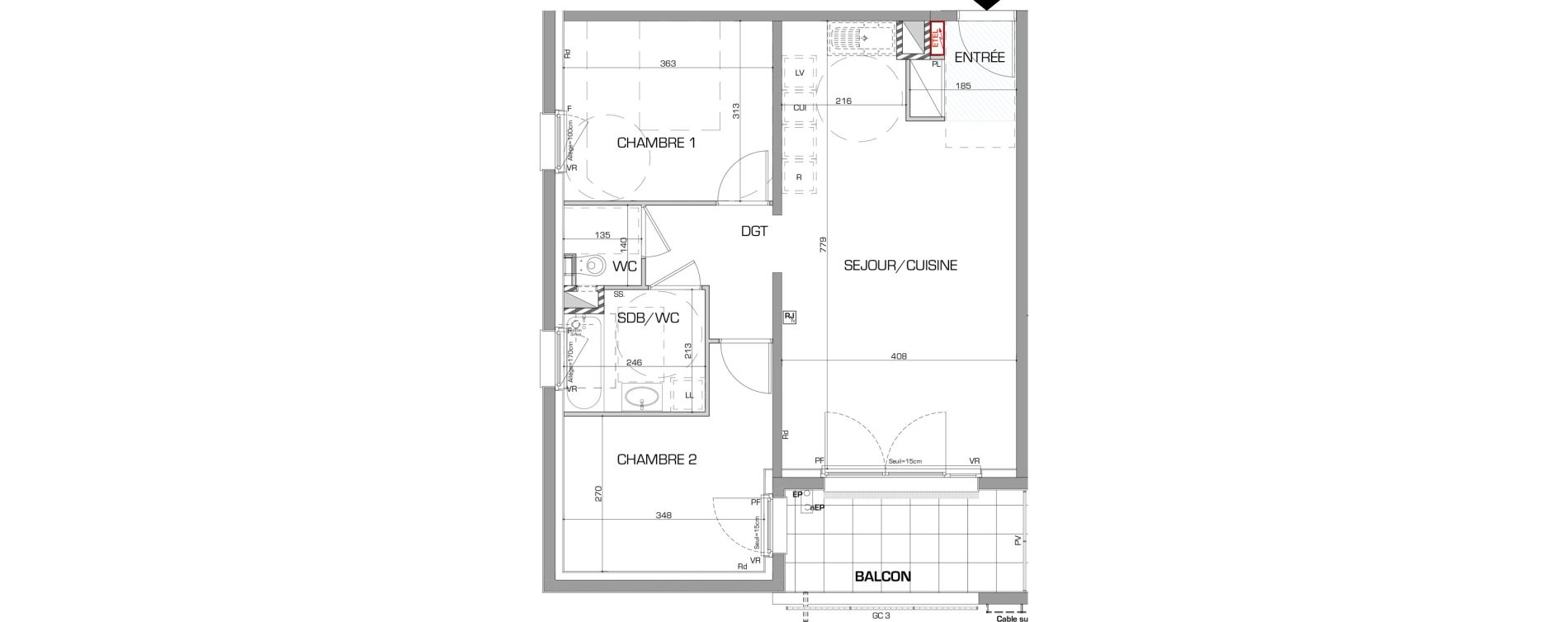 Appartement T3 de 64,40 m2 &agrave; Metz Planti&egrave;res - queuleu