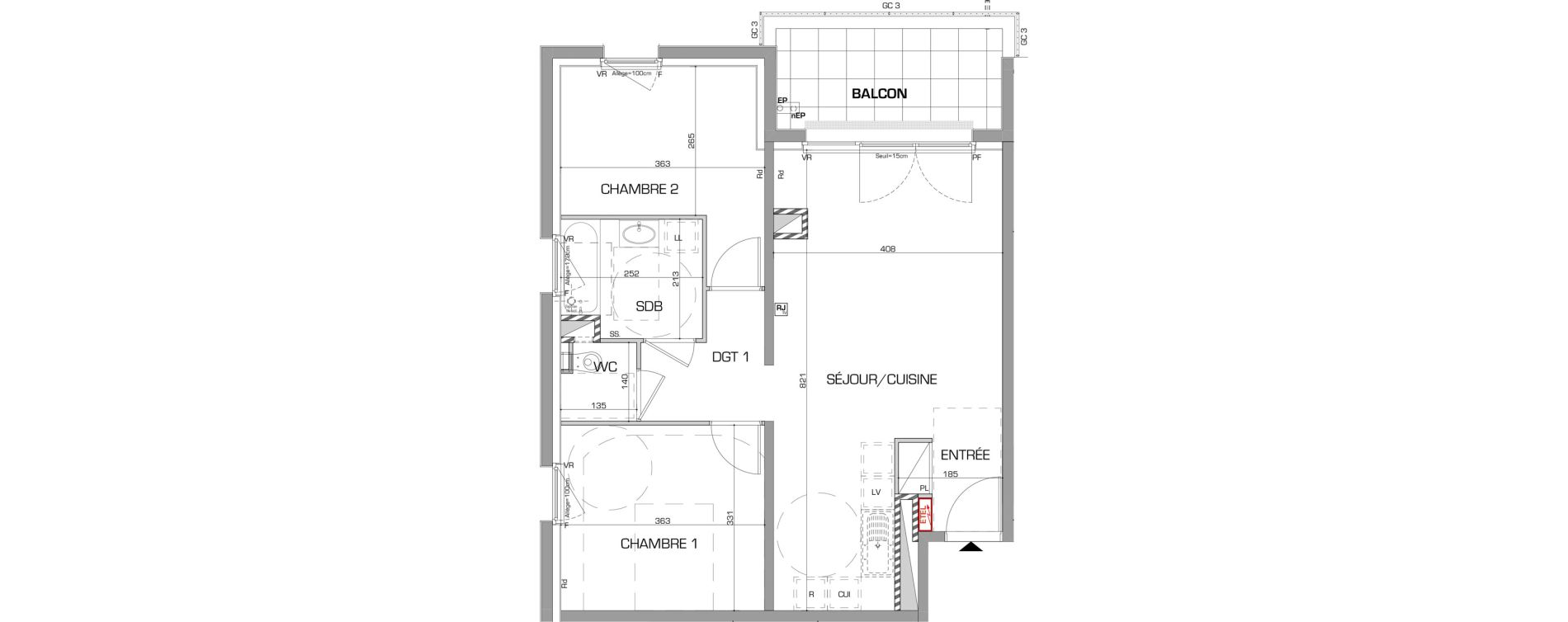 Appartement T3 de 63,76 m2 &agrave; Metz Planti&egrave;res - queuleu