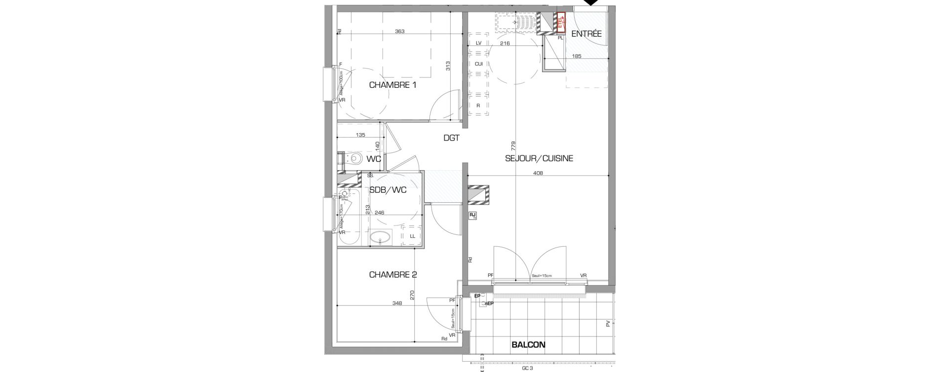 Appartement T3 de 64,06 m2 &agrave; Metz Planti&egrave;res - queuleu