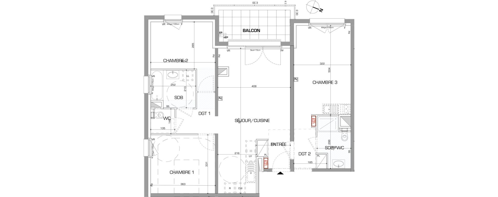 Appartement T4 de 88,59 m2 &agrave; Metz Planti&egrave;res - queuleu