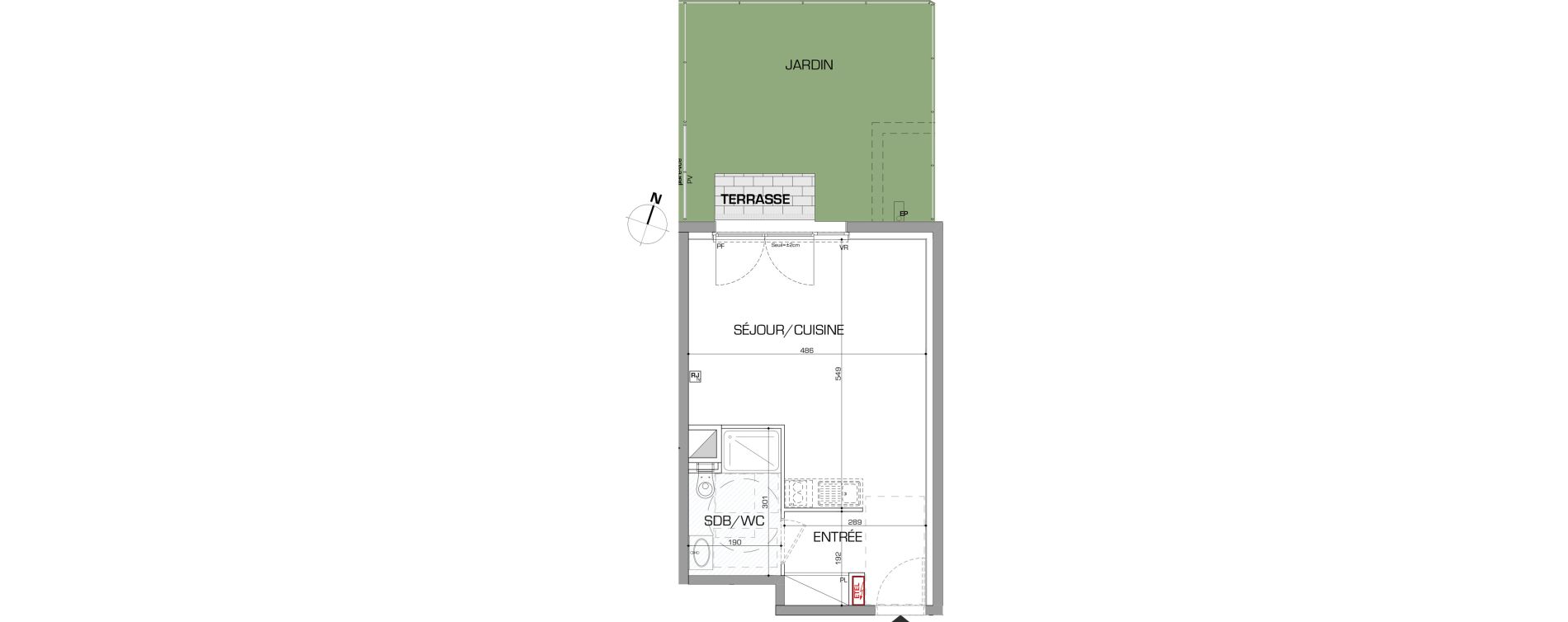 Appartement T1 de 34,11 m2 &agrave; Metz Planti&egrave;res - queuleu