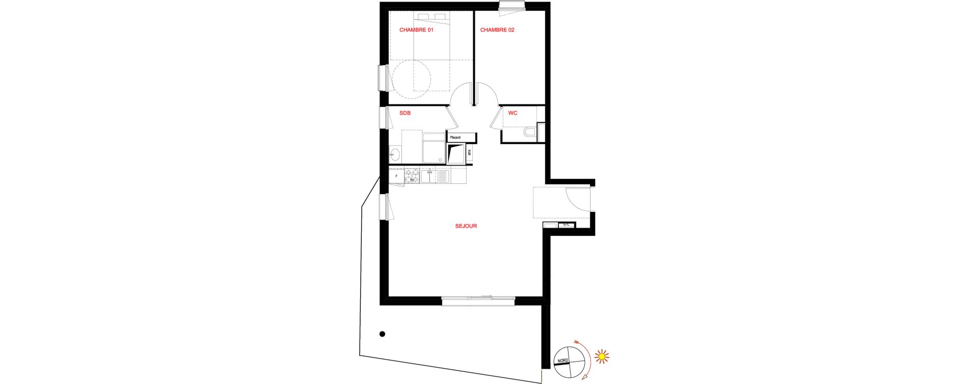Appartement T3 de 67,04 m2 &agrave; Metz Planti&egrave;res - queuleu
