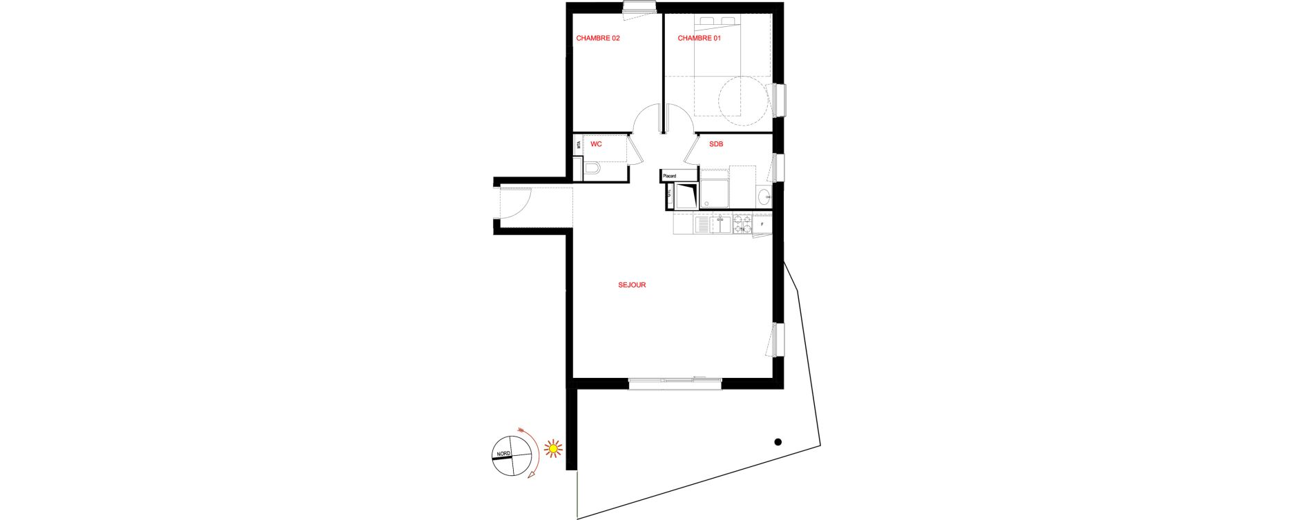 Appartement T3 de 67,47 m2 &agrave; Metz Planti&egrave;res - queuleu