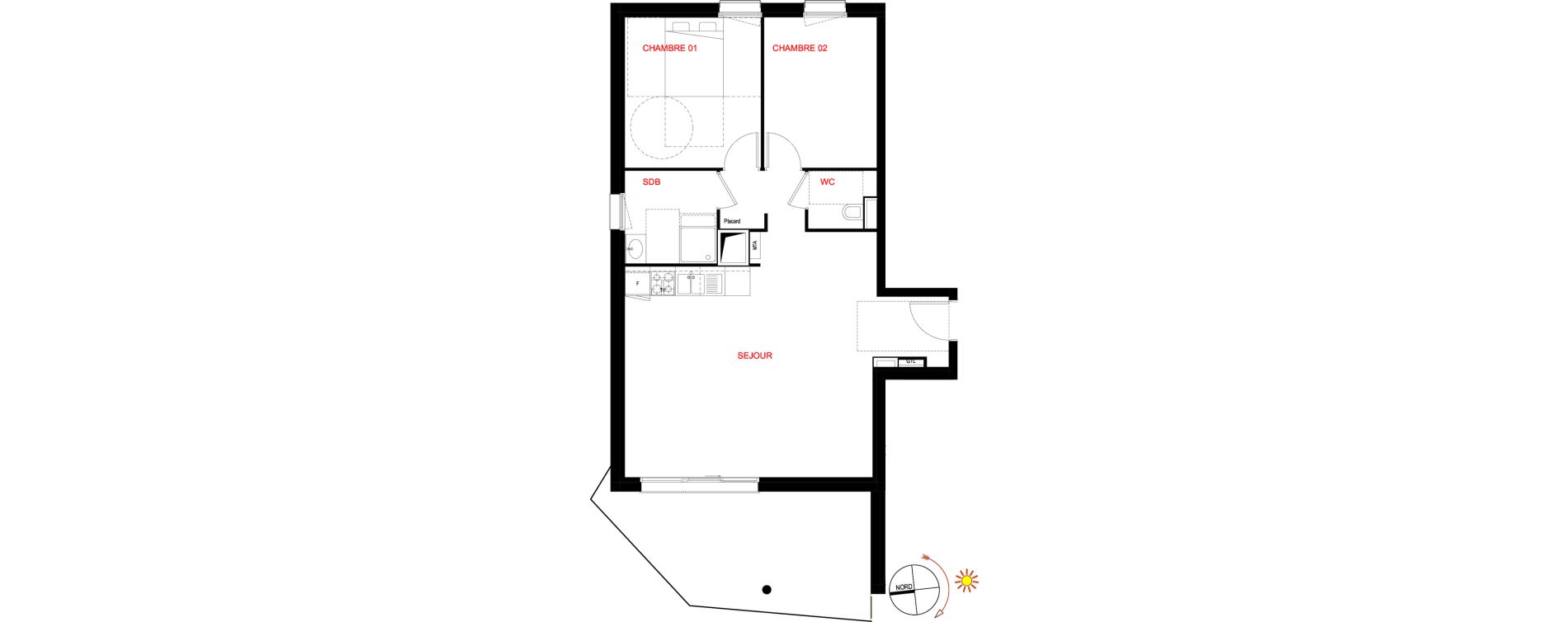 Appartement T3 de 67,02 m2 &agrave; Metz Planti&egrave;res - queuleu