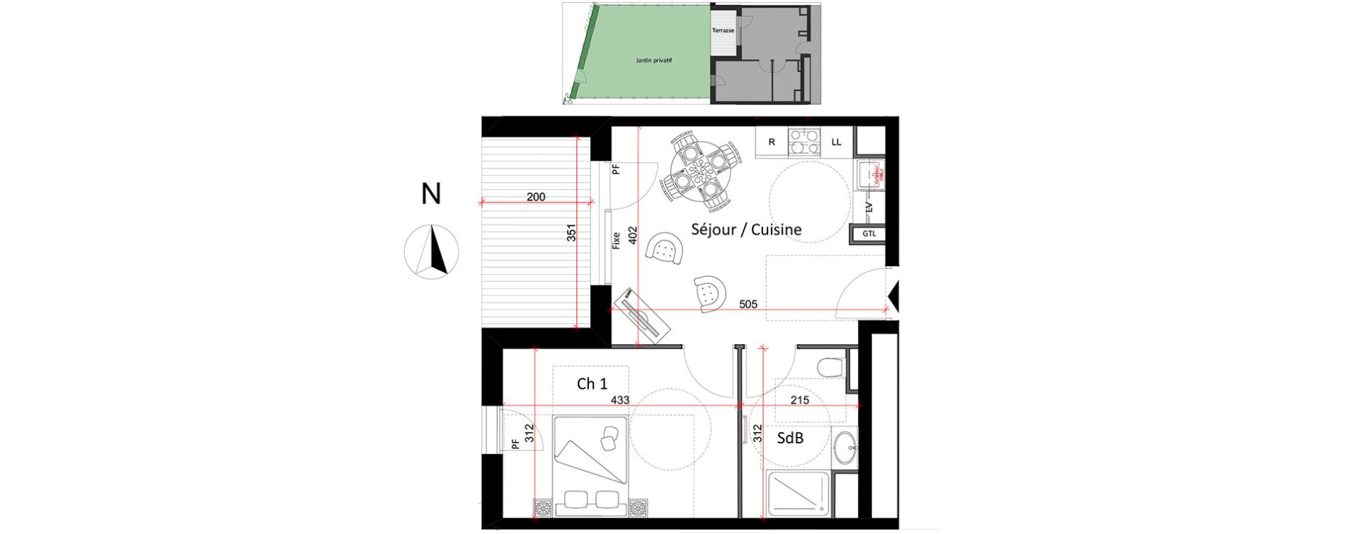 Appartement T2 de 39,12 m2 &agrave; Metz Bellecroix