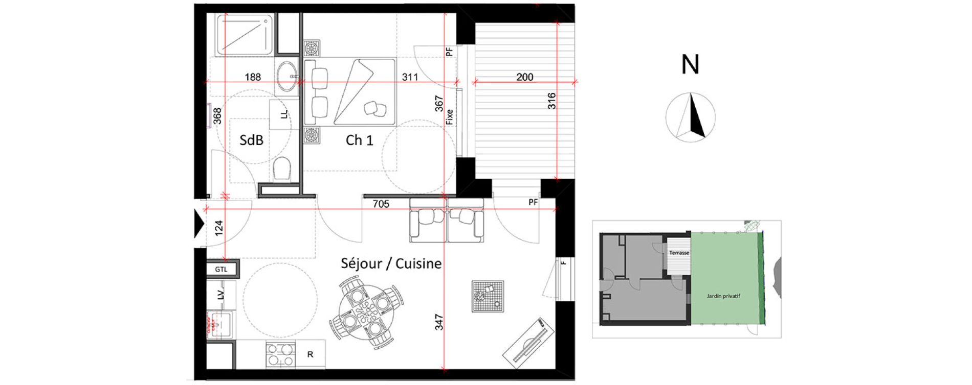 Appartement T2 de 41,48 m2 &agrave; Metz Bellecroix