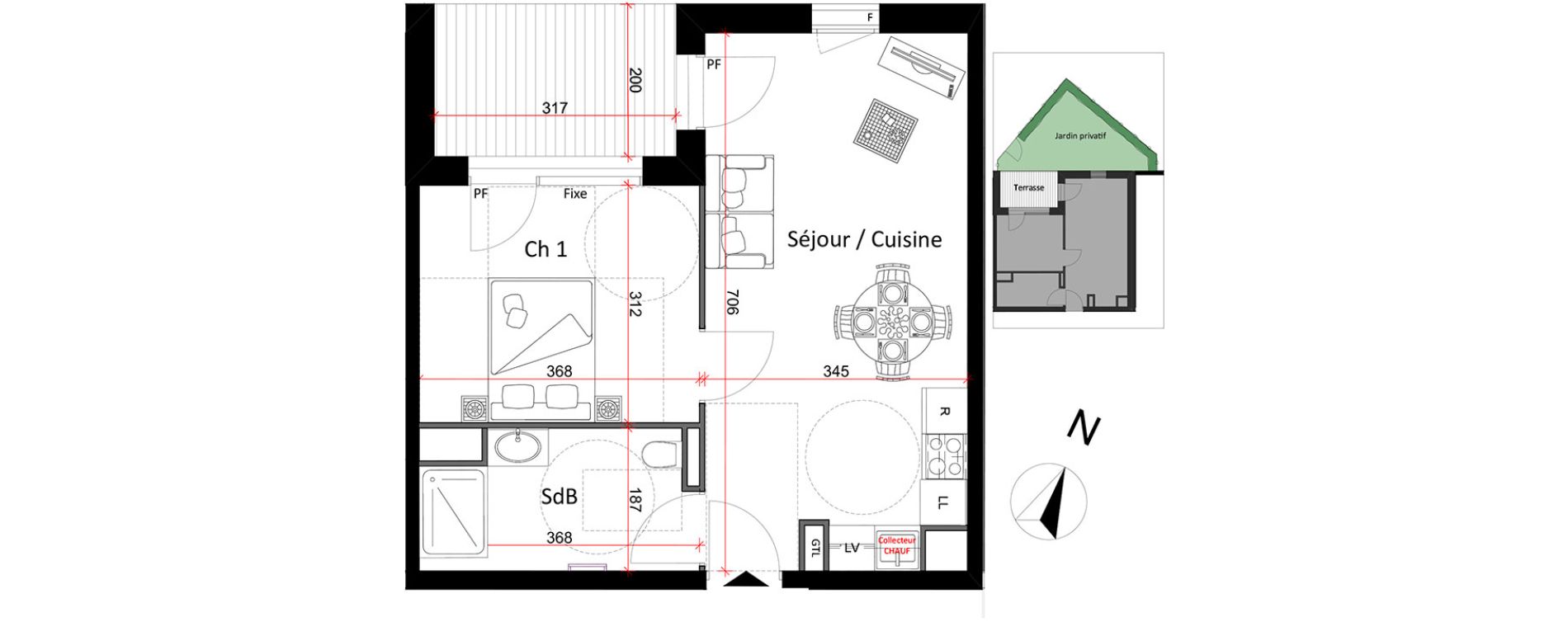 Appartement T2 de 41,30 m2 &agrave; Metz Bellecroix