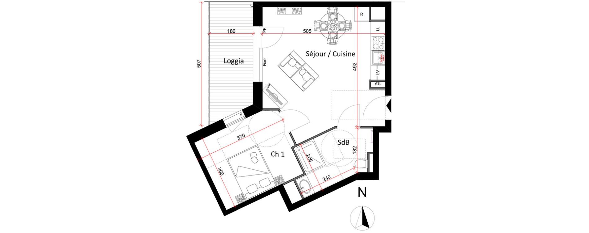 Appartement T2 de 41,64 m2 &agrave; Metz Bellecroix
