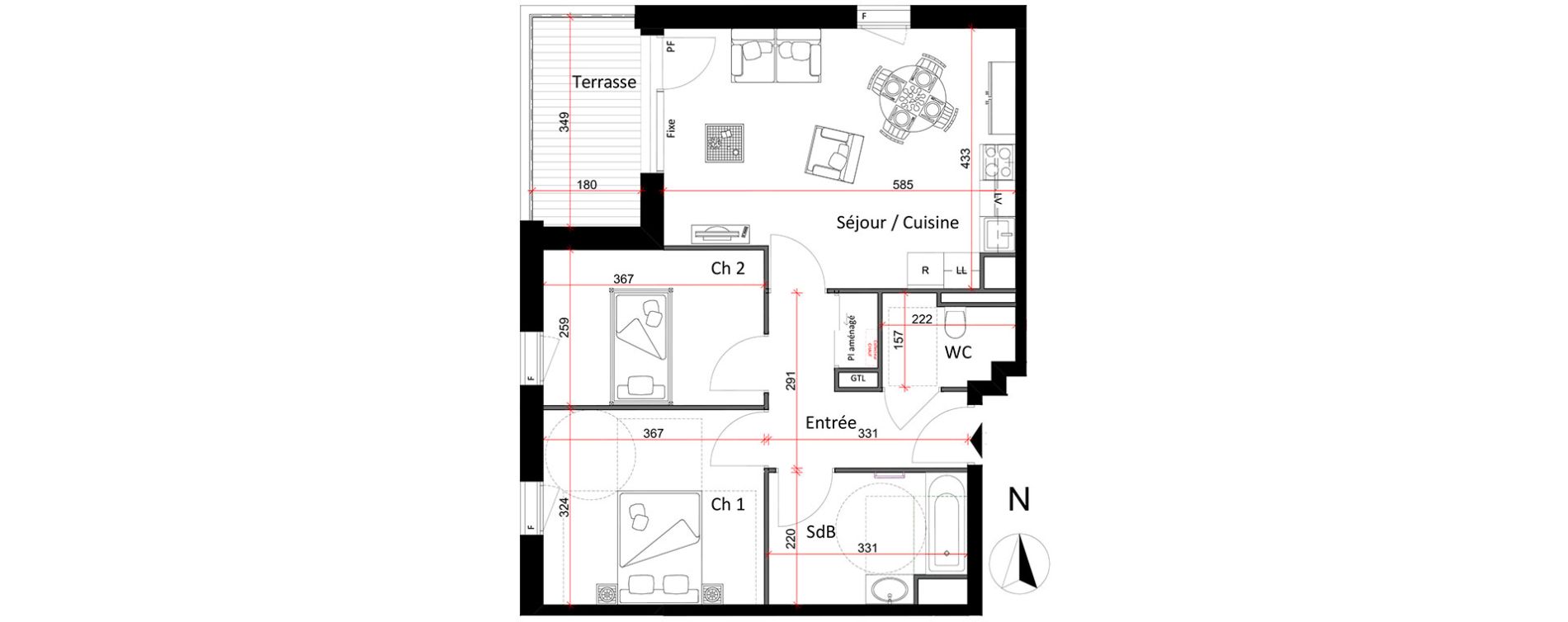 Appartement T3 de 61,92 m2 &agrave; Metz Bellecroix