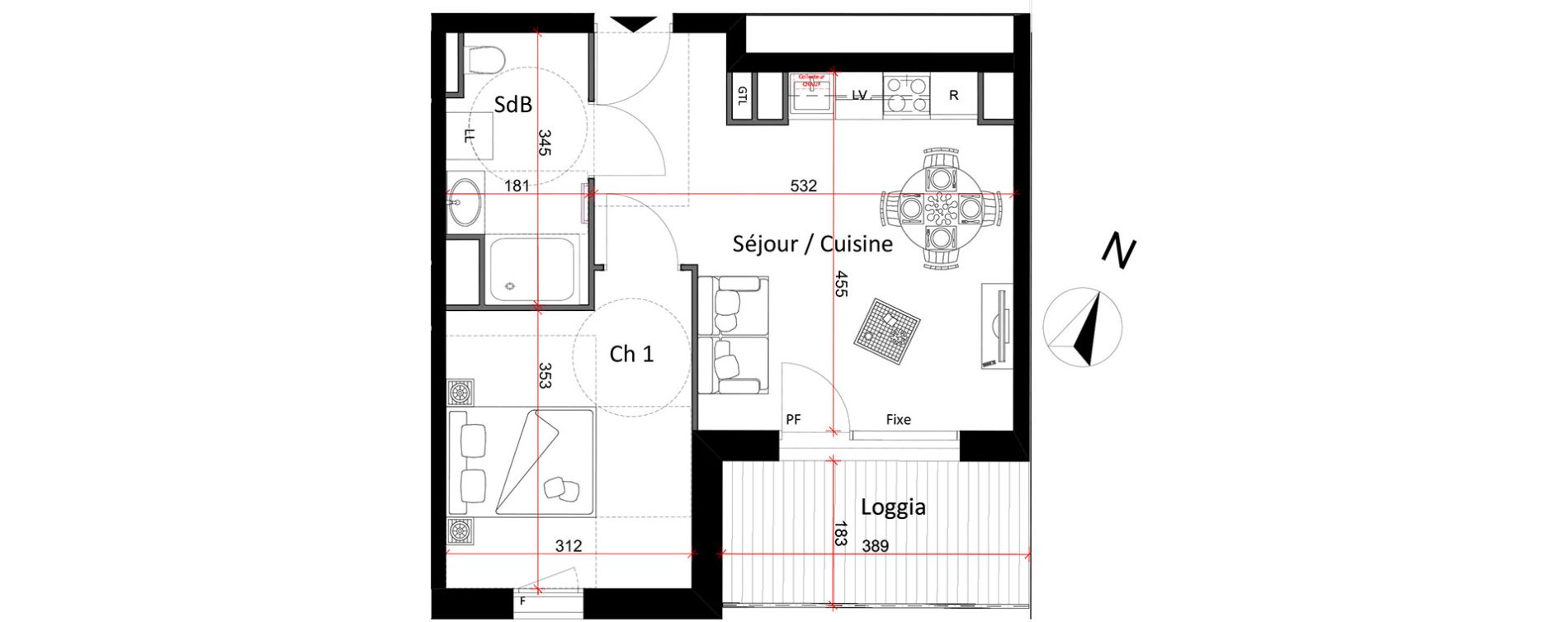 Appartement T2 de 39,00 m2 &agrave; Metz Bellecroix