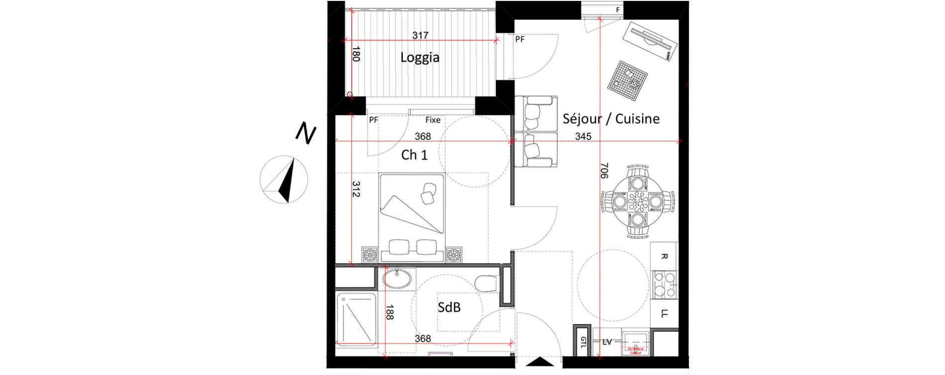 Appartement T2 de 41,34 m2 &agrave; Metz Bellecroix