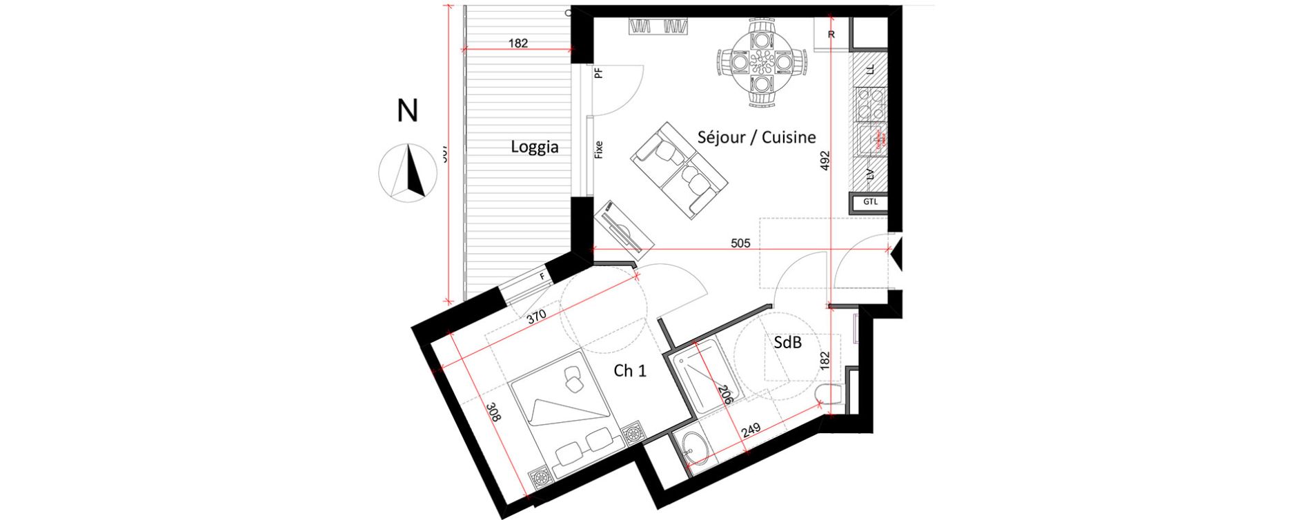 Appartement T2 de 41,70 m2 &agrave; Metz Bellecroix