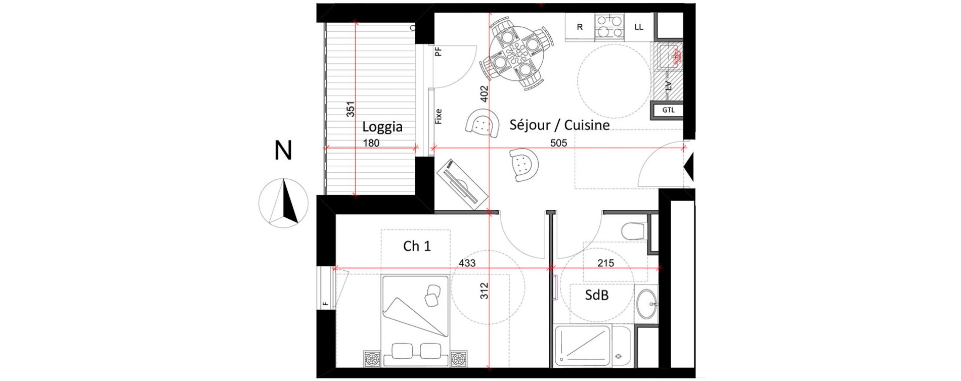 Appartement T2 de 39,08 m2 &agrave; Metz Bellecroix