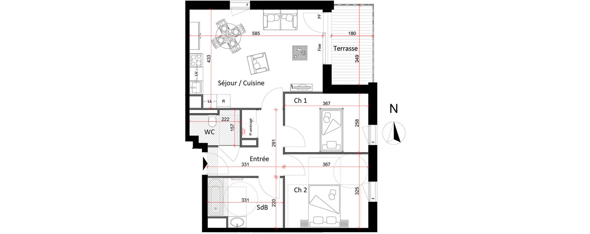 Appartement T3 de 61,92 m2 &agrave; Metz Bellecroix