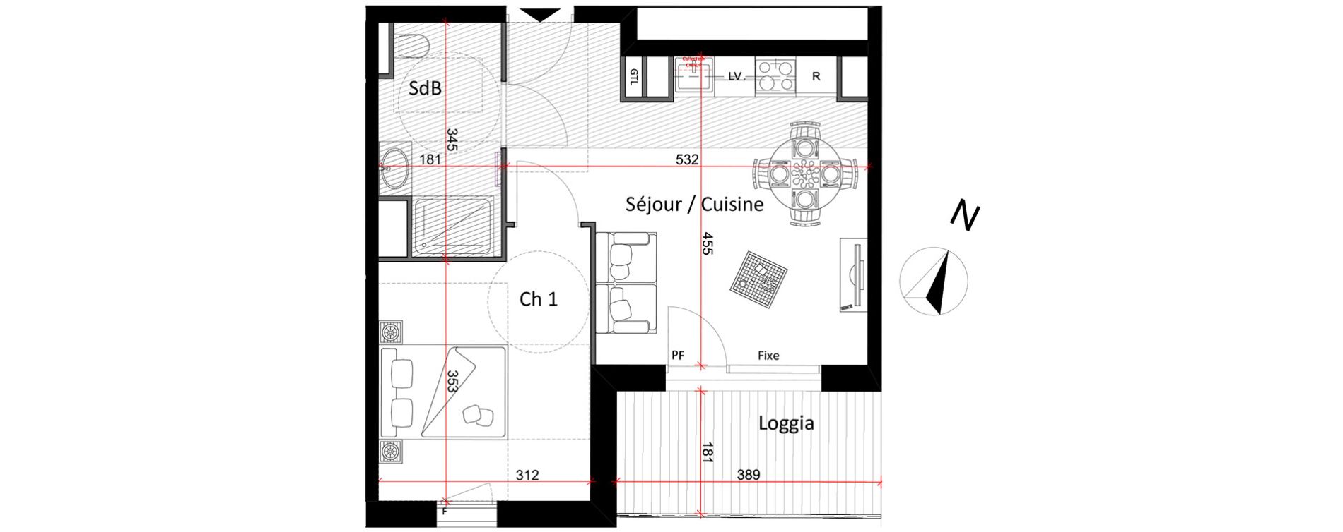 Appartement T2 de 39,05 m2 &agrave; Metz Bellecroix
