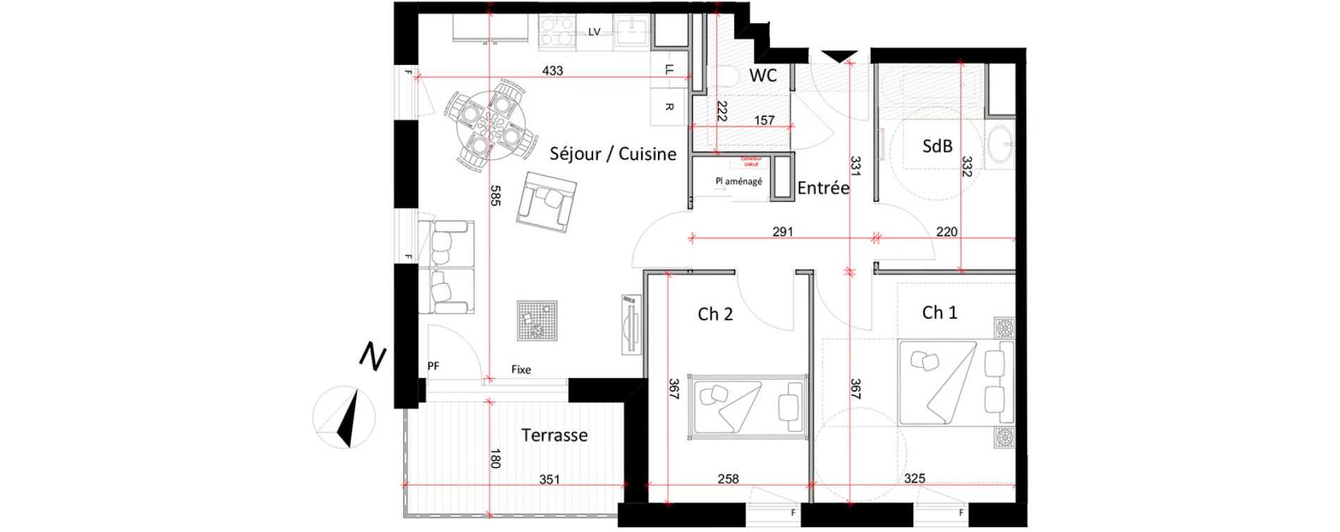 Appartement T3 de 61,54 m2 &agrave; Metz Bellecroix