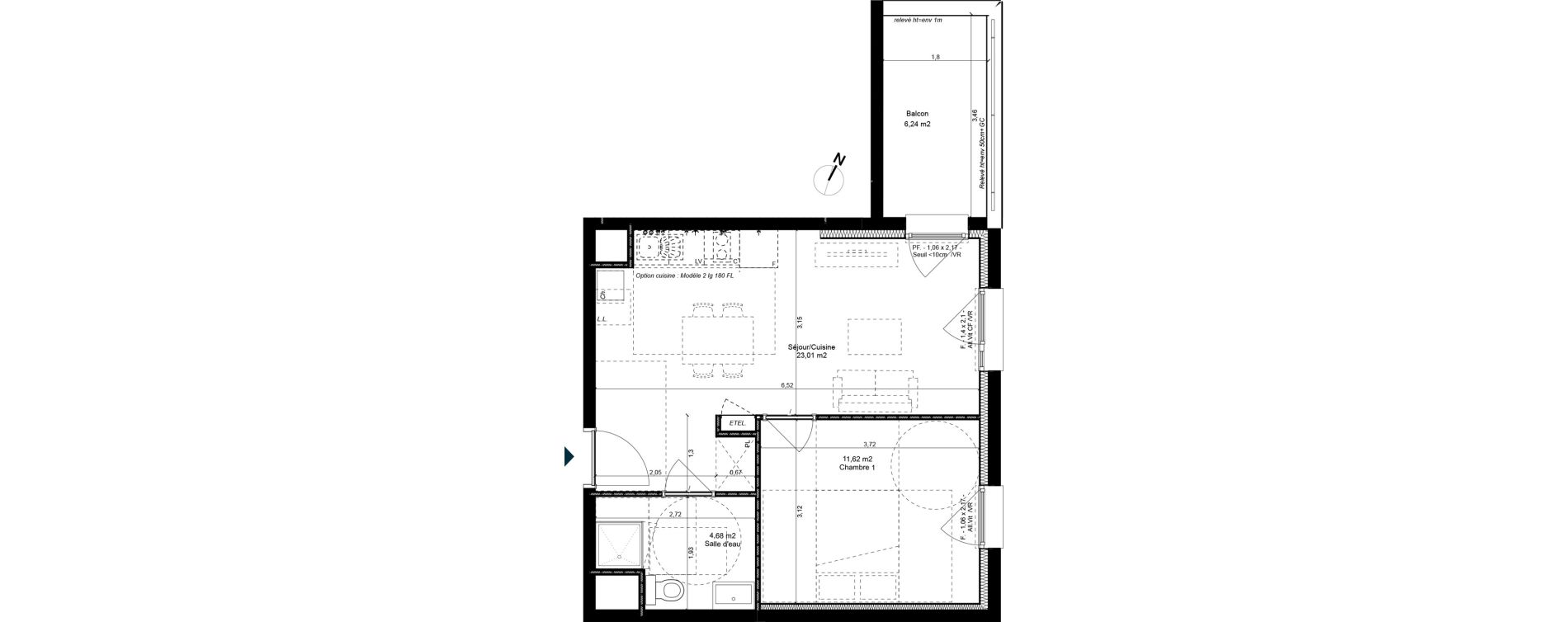 Appartement T2 de 39,32 m2 &agrave; Metz Patrotte - metz nord