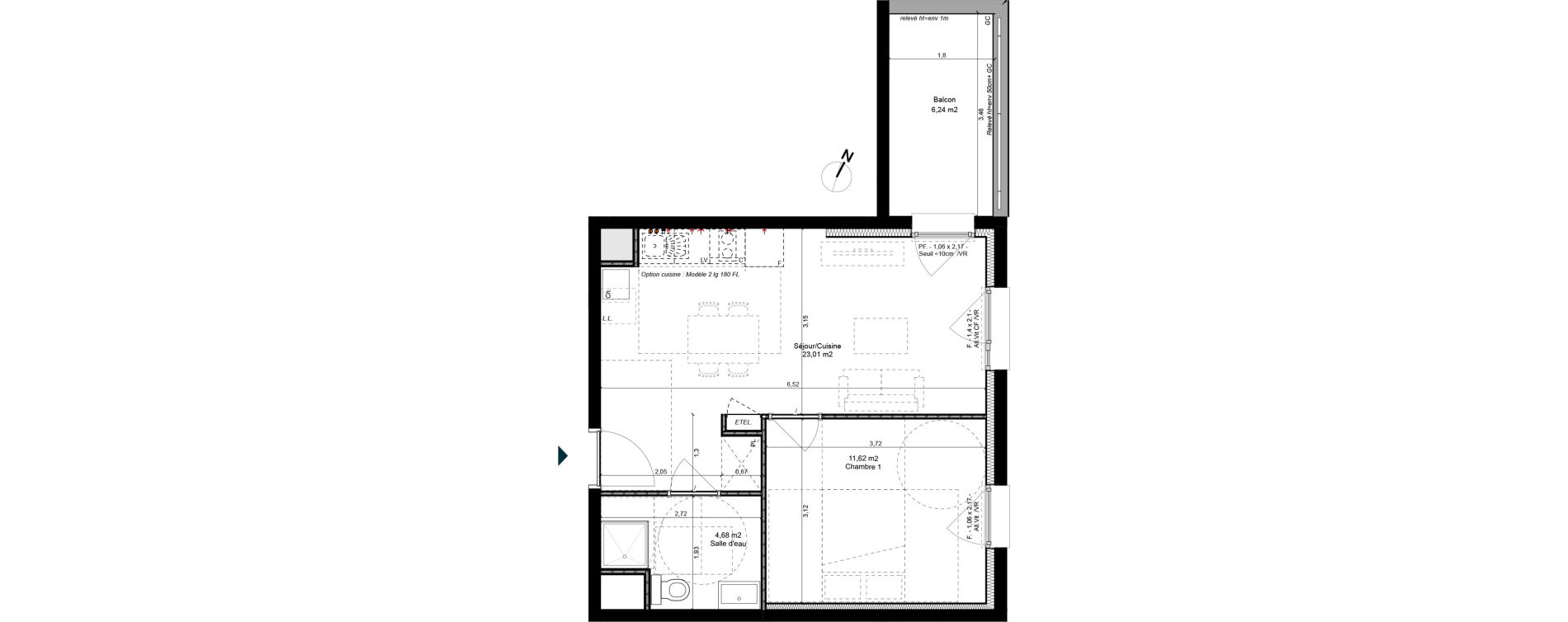 Appartement T2 de 39,32 m2 &agrave; Metz Patrotte - metz nord