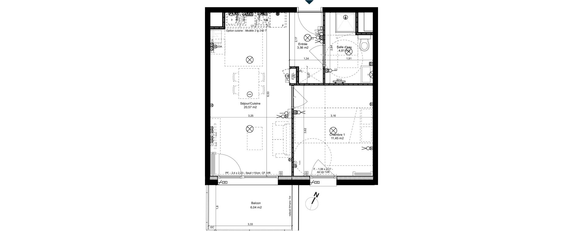 Appartement T2 de 40,39 m2 &agrave; Metz Patrotte - metz nord