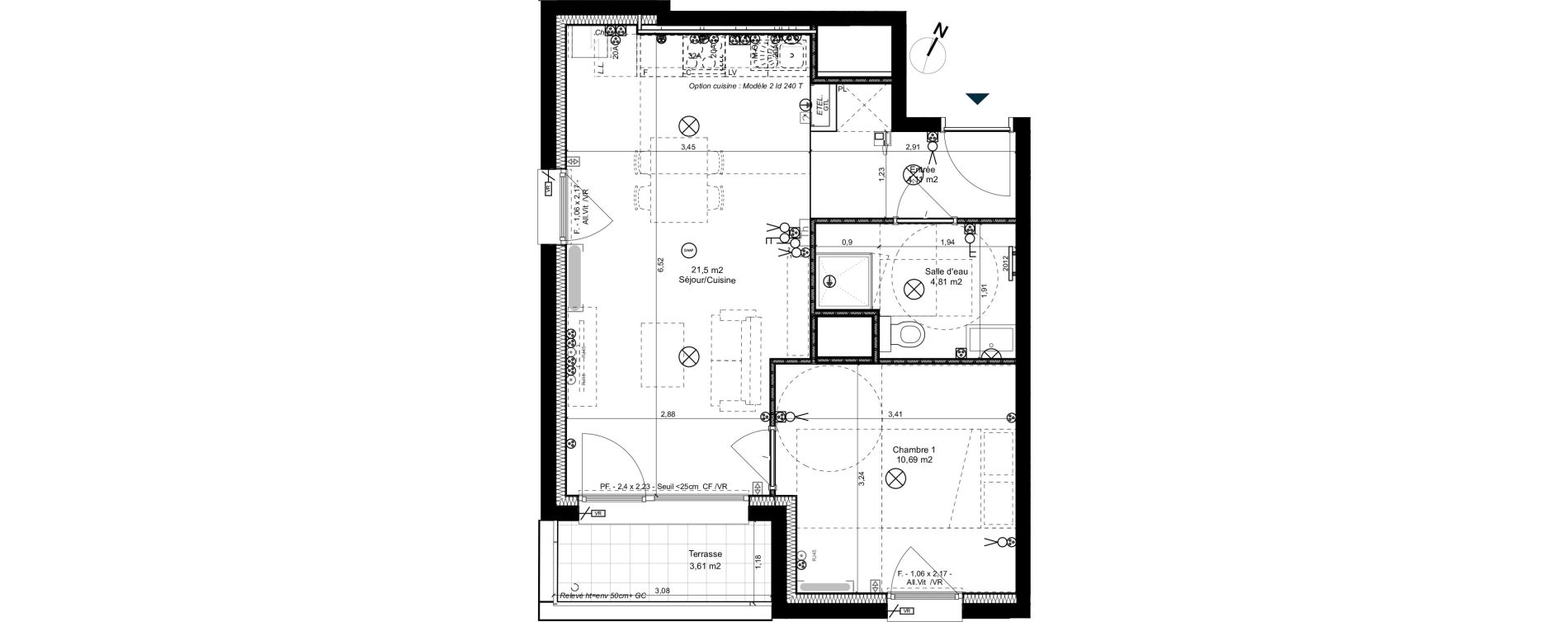 Appartement T2 de 41,11 m2 &agrave; Metz Patrotte - metz nord