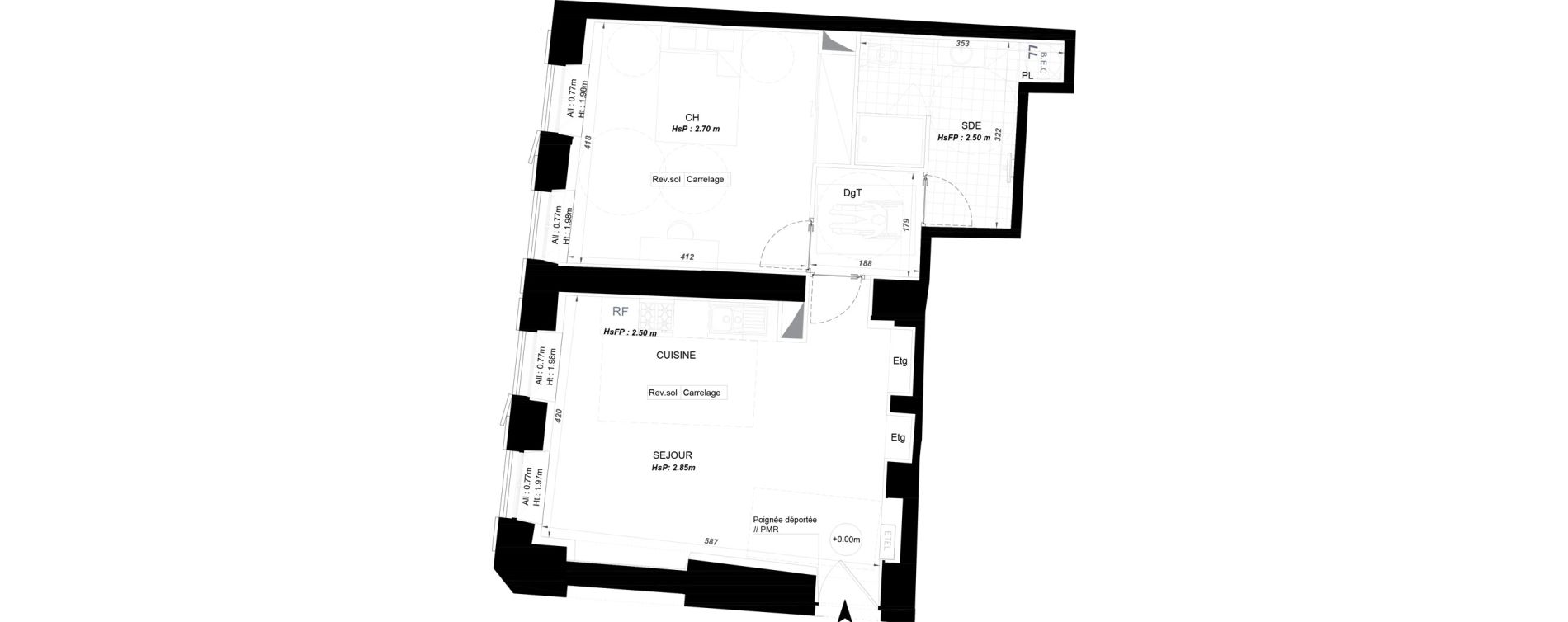 Appartement T2 de 53,50 m2 &agrave; Metz Centre et ancienne ville