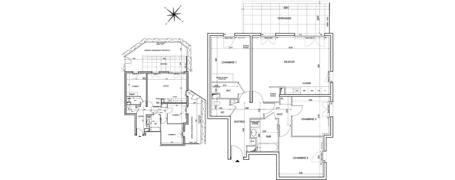 Appartement T4 de 85,45 m2 &agrave; Metz Planti&egrave;res - queuleu