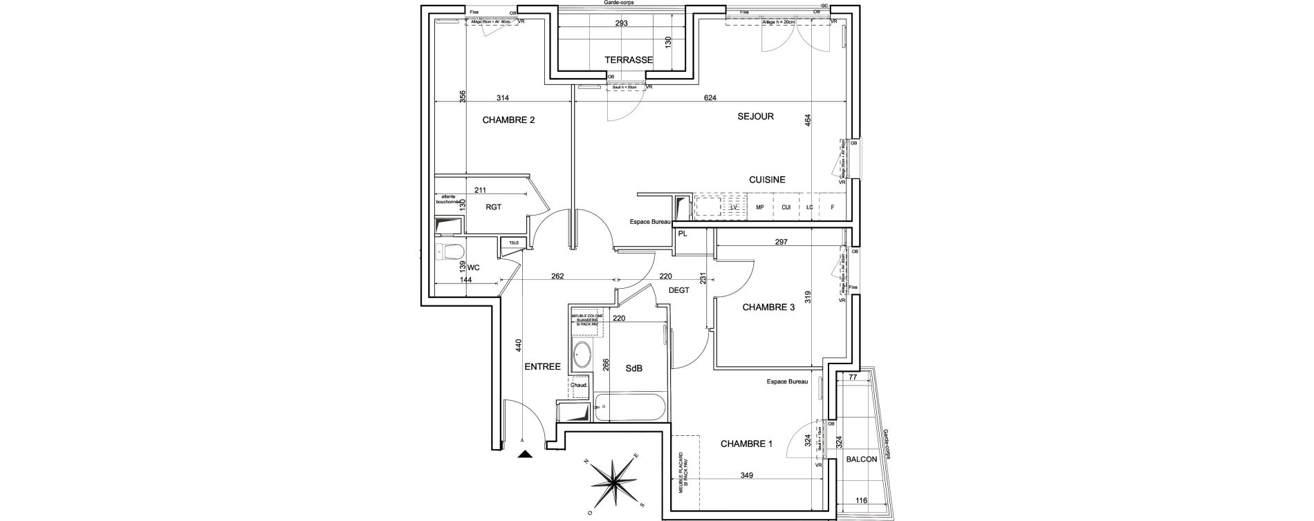 Appartement T4 de 80,62 m2 &agrave; Metz Planti&egrave;res - queuleu