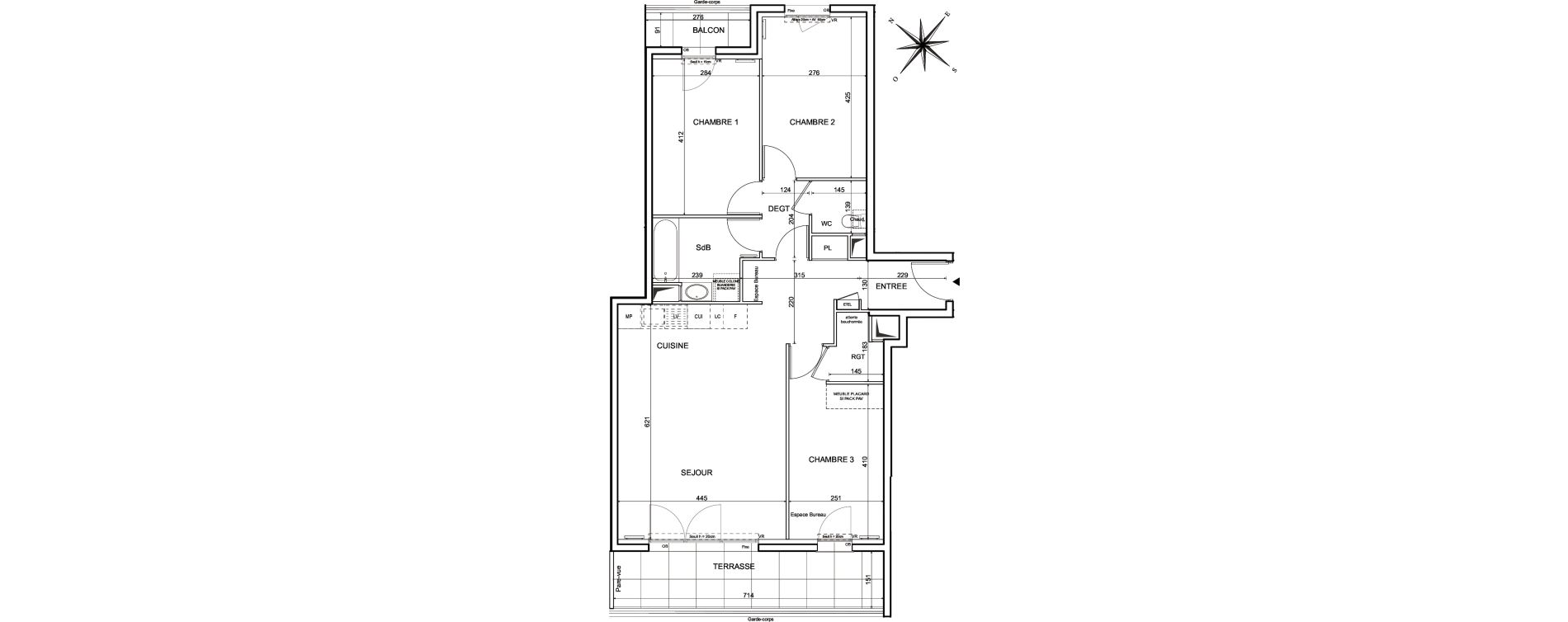 Appartement T4 de 82,69 m2 &agrave; Metz Planti&egrave;res - queuleu