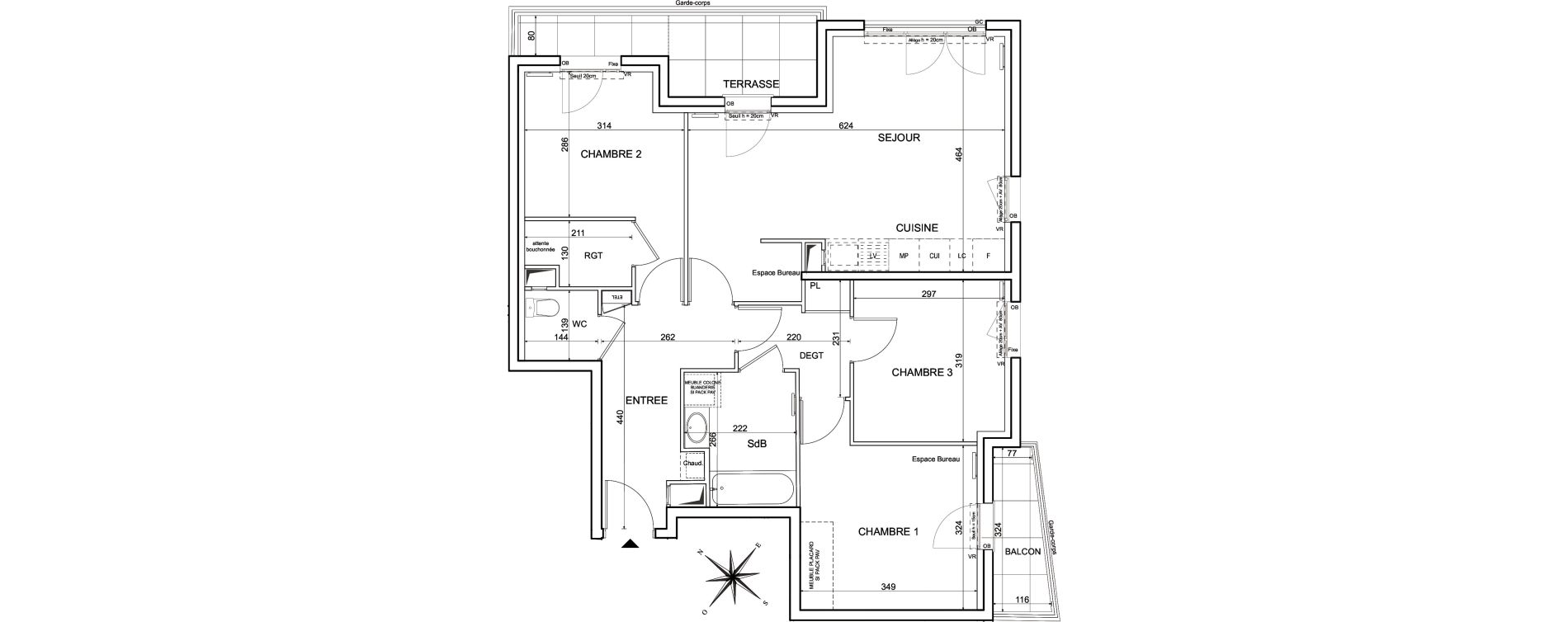 Appartement T4 de 78,87 m2 &agrave; Metz Planti&egrave;res - queuleu