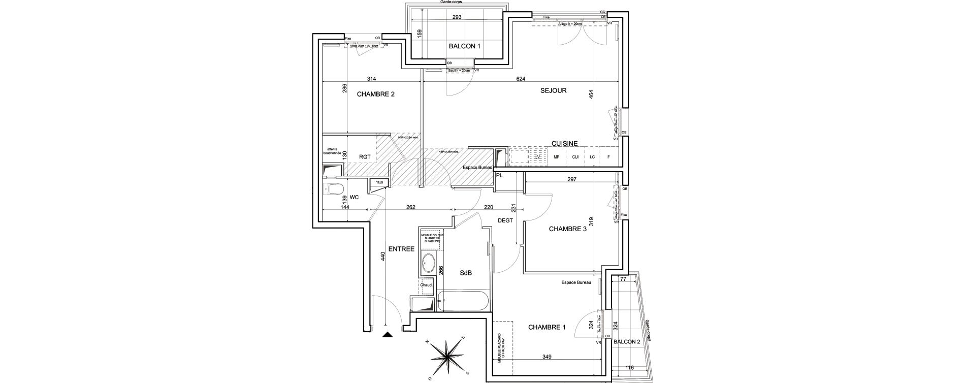 Appartement T4 de 78,87 m2 &agrave; Metz Planti&egrave;res - queuleu