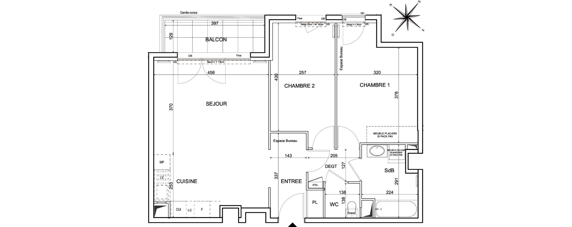 Appartement T3 de 68,19 m2 &agrave; Metz Planti&egrave;res - queuleu