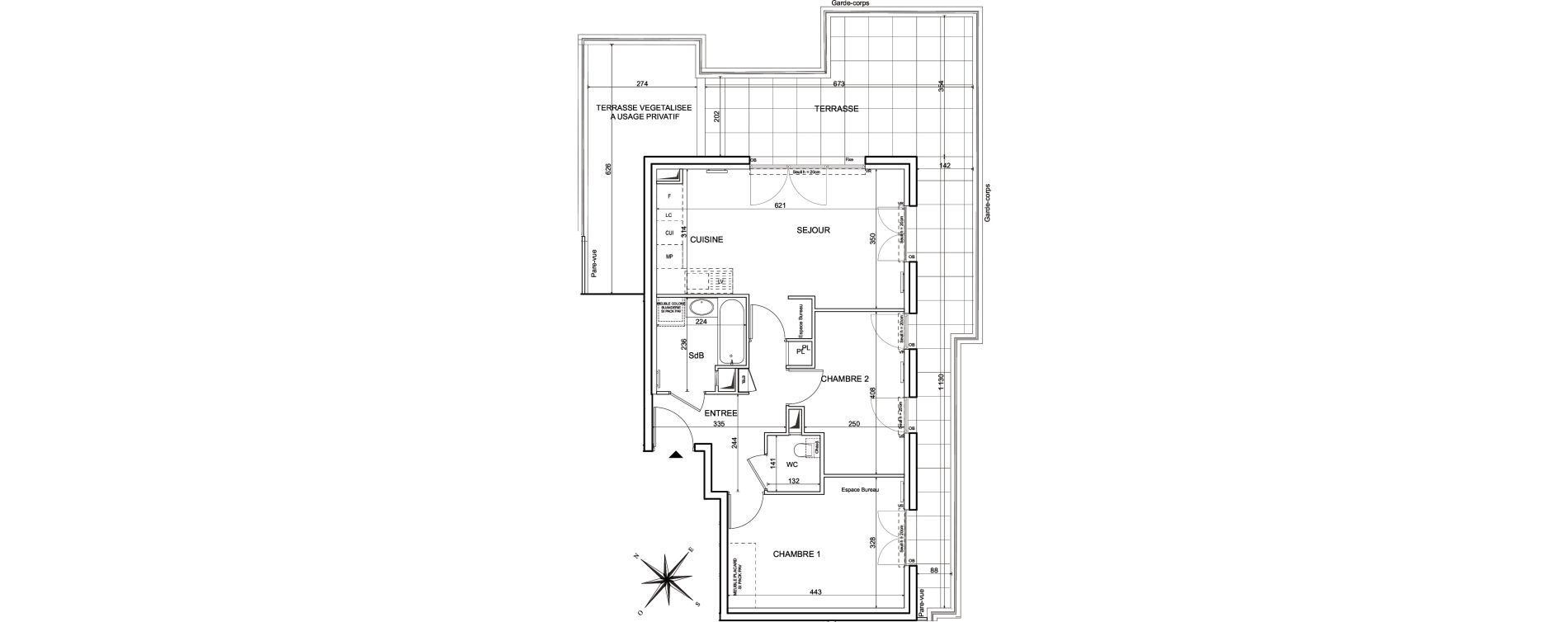 Appartement T3 de 58,78 m2 &agrave; Metz Planti&egrave;res - queuleu