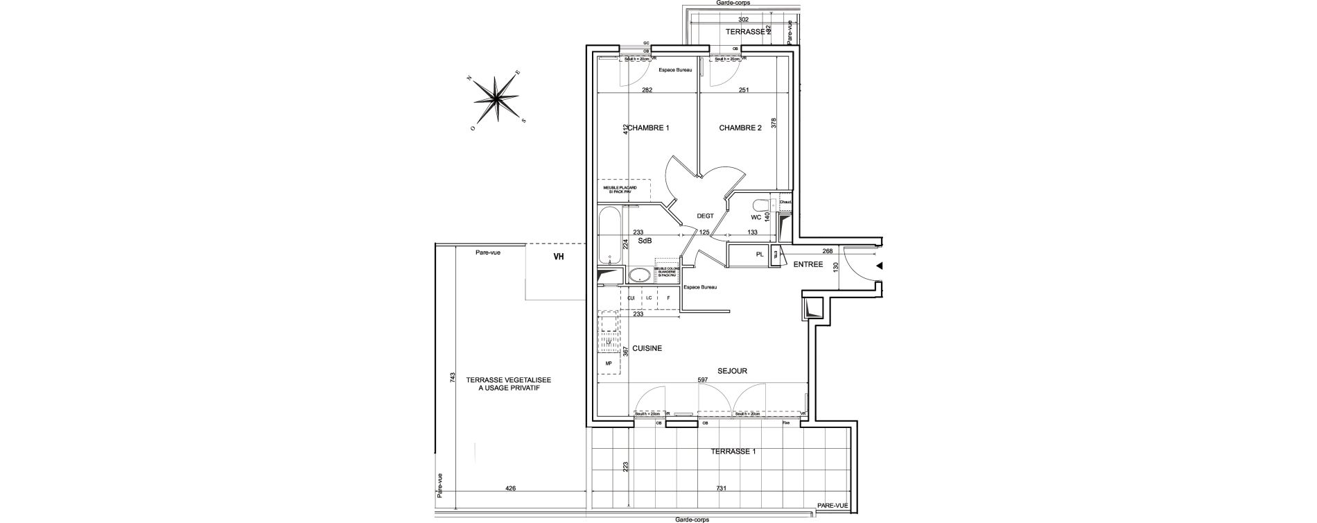 Appartement T3 de 57,58 m2 &agrave; Metz Planti&egrave;res - queuleu