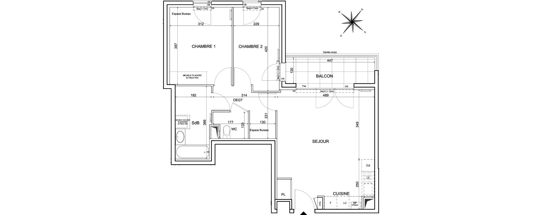Appartement T3 de 63,47 m2 &agrave; Metz Planti&egrave;res - queuleu