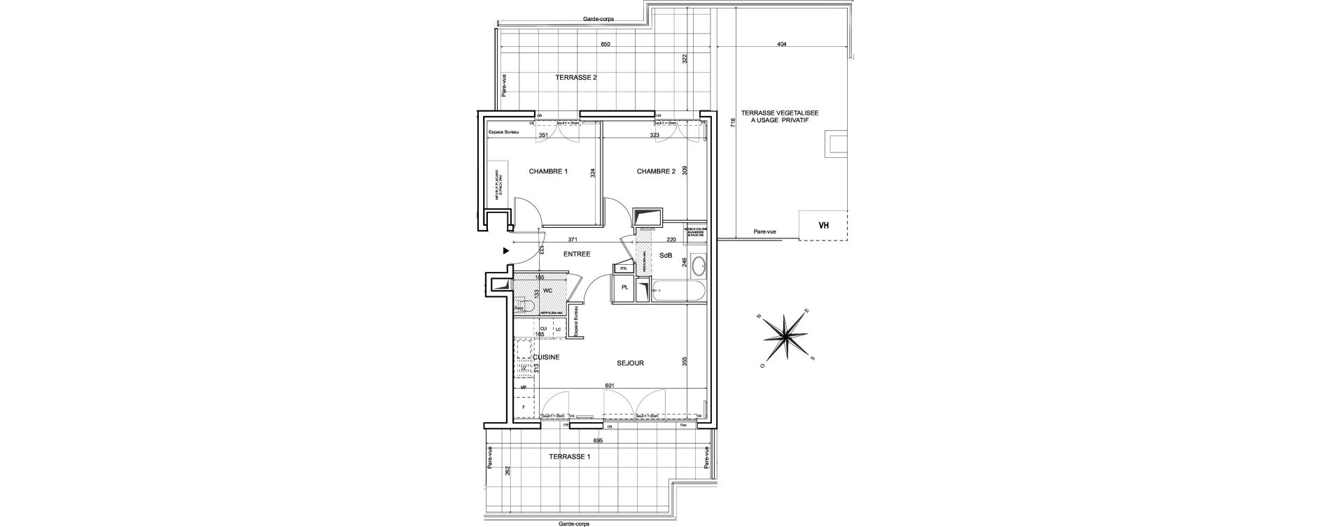 Appartement T3 de 55,16 m2 &agrave; Metz Planti&egrave;res - queuleu