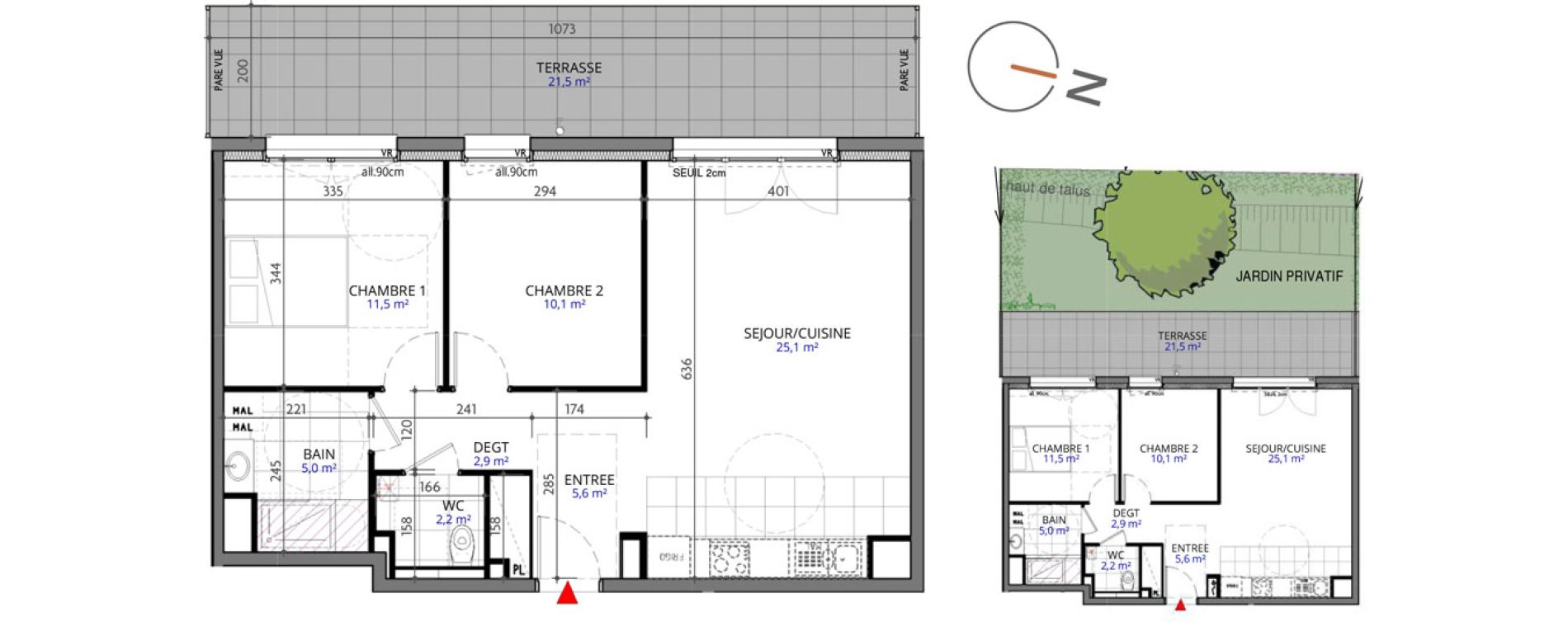 Appartement T3 de 62,40 m2 &agrave; Metz Planti&egrave;res - queuleu