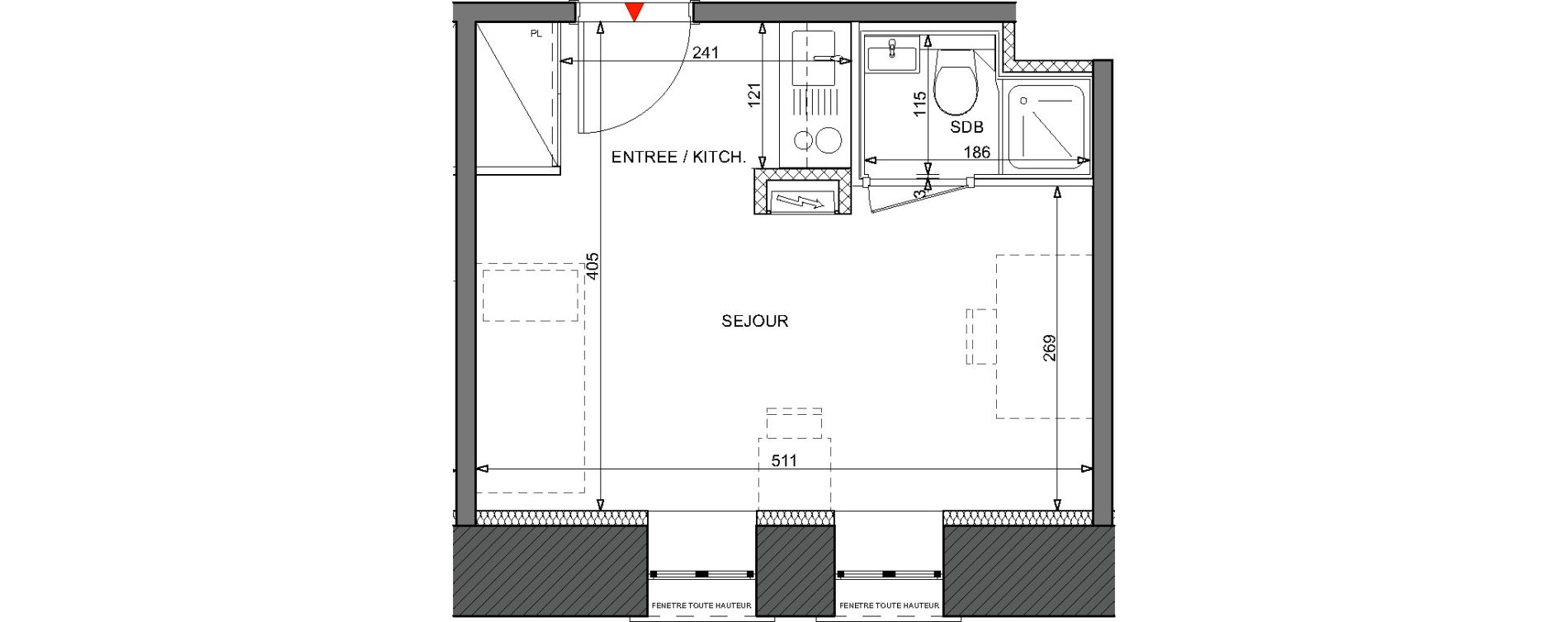 Appartement T1 de 19,48 m2 &agrave; Metz Bellecroix