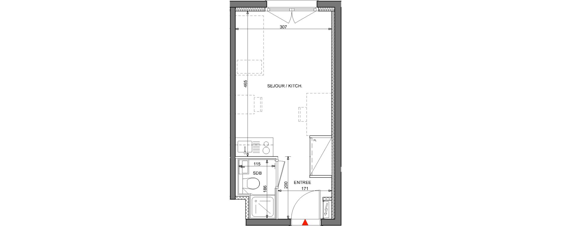 Appartement T1 de 19,25 m2 &agrave; Metz Bellecroix